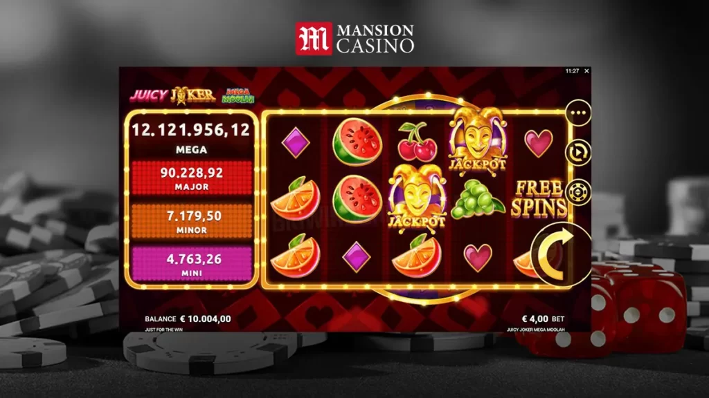 Mega Moolah Juicy Joker at Mansion Casino 