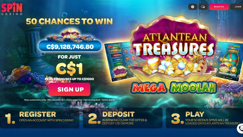 Atlantean Treasure Mega Moolah at Spin Casino