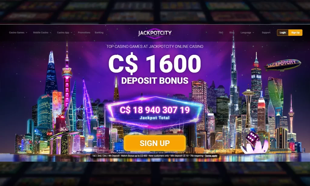 Jackpot City Canada welcome bonus