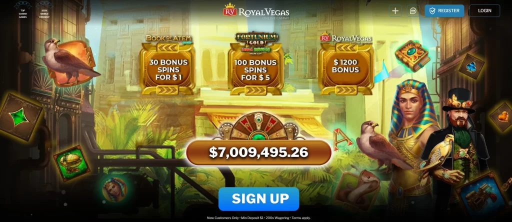 Royal Vegas bonus $1